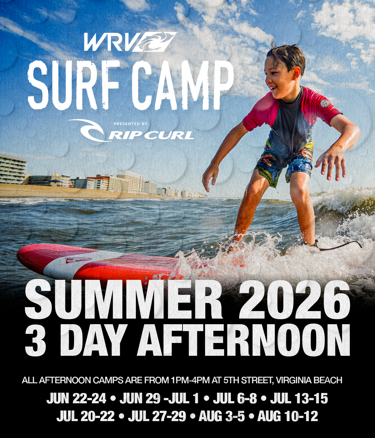 2026 3-DAY AFTERNOON SURF CAMP - VIRGINIA BEACH  Wave Riding Vehicles