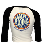 Shaping the Revolution Ladies Raglan Crop T-Shirt - Wave Riding Vehicles
