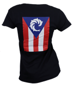 PR Vert Flag Ladies V-Neck S/S T-Shirt - Wave Riding Vehicles