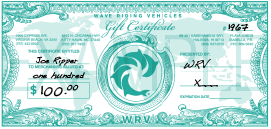 WRV IN-STORE* Gift Certificate - Wave Riding Vehicles