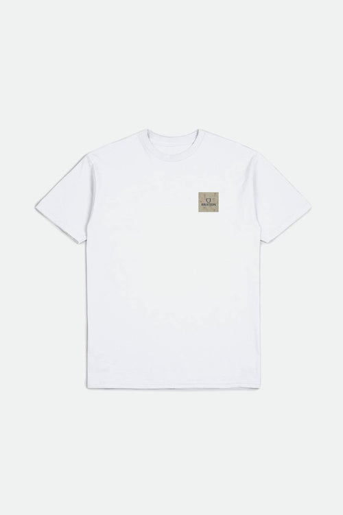 Alpha Square S/S Standard Tee - White/Washed Navy/Sepia - Wave Riding Vehicles