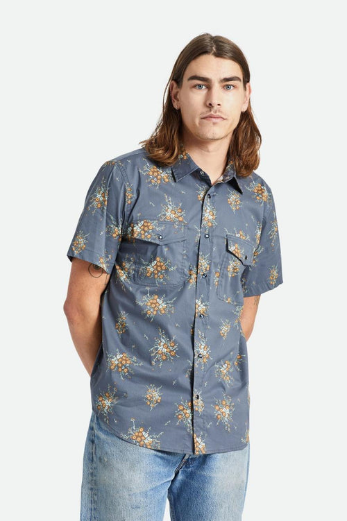 Wayne Stretch S/S Woven Shirt - Ombre Blue Wild Floral - Wave Riding Vehicles