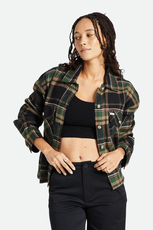 Bowery Women's L/S Flannel - Black/Pine Needle - Wave Riding Vehicles