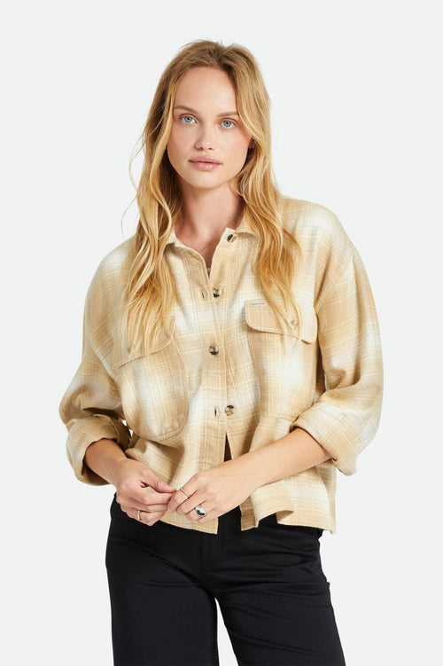 Bowery Women's L/S Flannel - Sesame/Off White - Wave Riding Vehicles