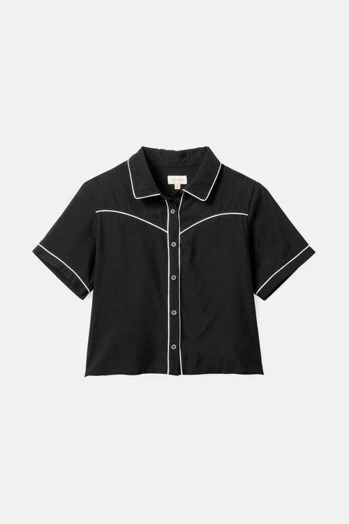 Hyde Satin S/S Woven Shirt - Black