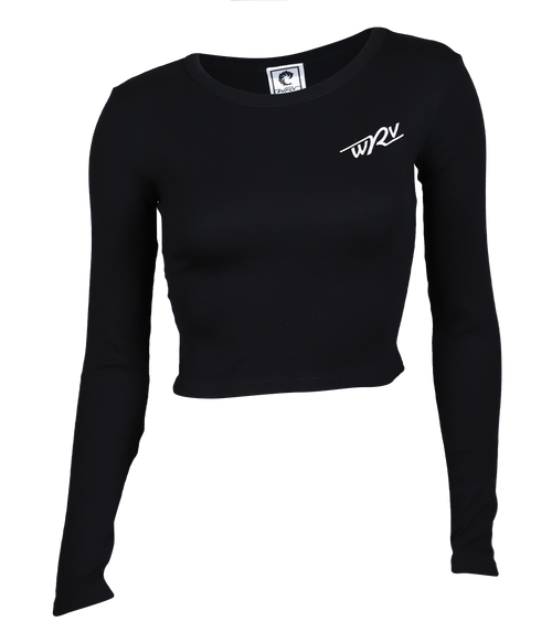 Afternoon Delight Ladies Crop L/S T-Shirt - Wave Riding Vehicles