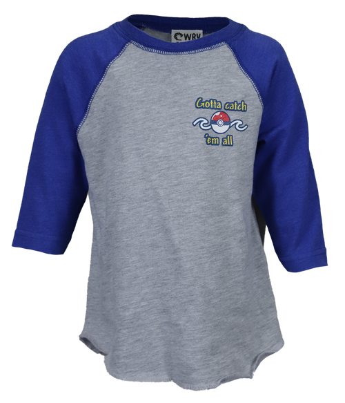 Catch 'em All Toddler Raglan L/S T-Shirt - Wave Riding Vehicles