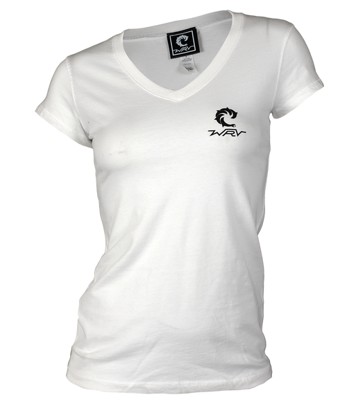 Checker Wave Ladies S/S V-Neck T-Shirt - Wave Riding Vehicles