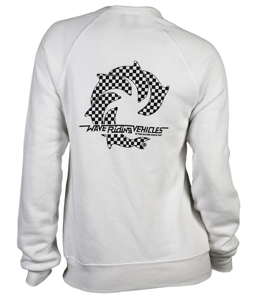 Checker Ladies Crew Sweatshirt - Wave Riding Vehicles
