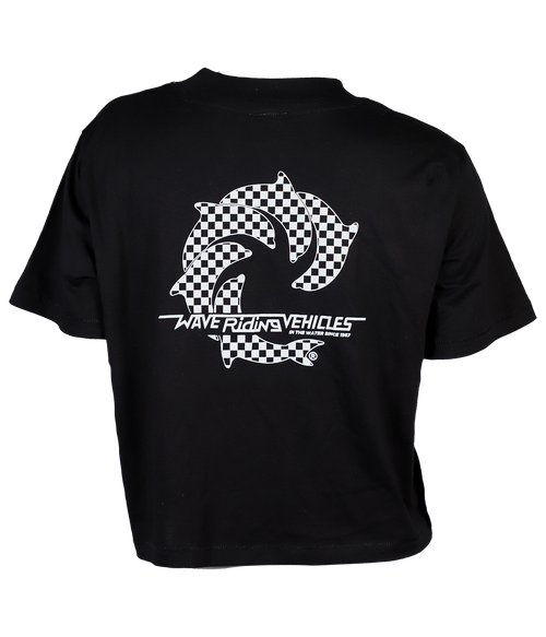 Checker Ladies Crop S/S T-Shirt - Wave Riding Vehicles