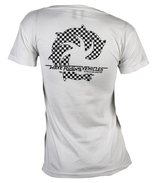 Checker Ladies S/S V-Neck T-Shirt - Wave Riding Vehicles