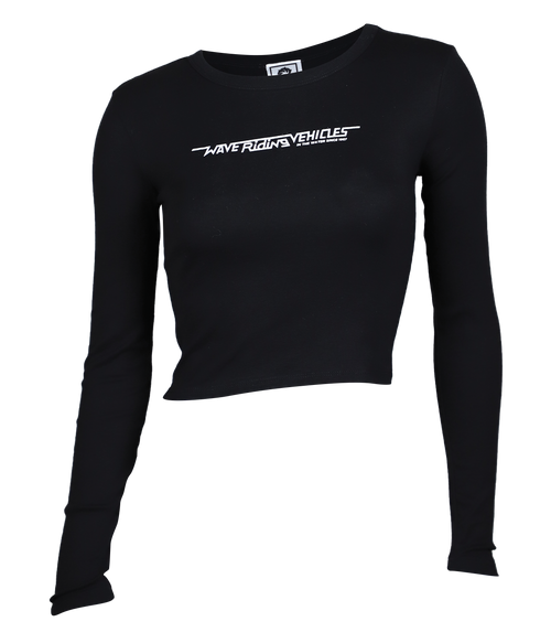 Checker Ladies Crop L/S T-Shirt - Wave Riding Vehicles