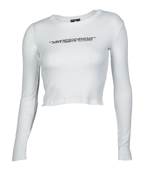 Checker Ladies Crop L/S T-Shirt - Wave Riding Vehicles