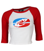 Freedom Ladies Crop L/S Raglan T-Shirt - Wave Riding Vehicles