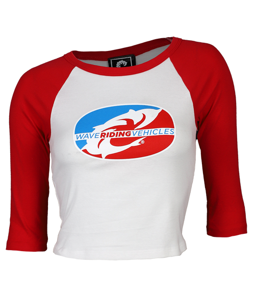 Freedom Ladies Crop L/S Raglan T-Shirt - Wave Riding Vehicles