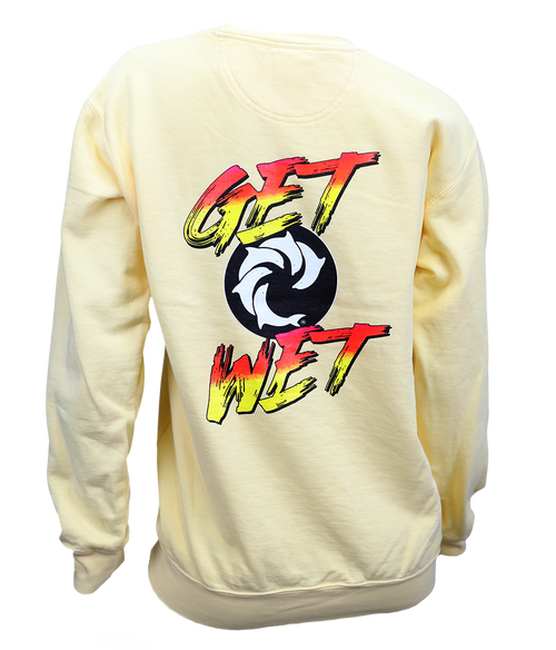 Get Wet Ladies Crew Sweatshirt - Wave Riding Vehicles