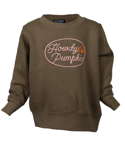 Howdy Pumpkin Toddler Crew Sweatshirt - Wave Riding Vehicles