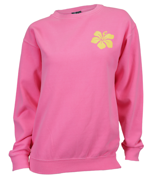 Hibiscus Ladies Crew Sweatshirt
