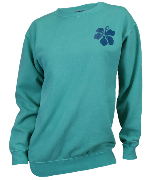 Hibiscus Ladies Crew Sweatshirt