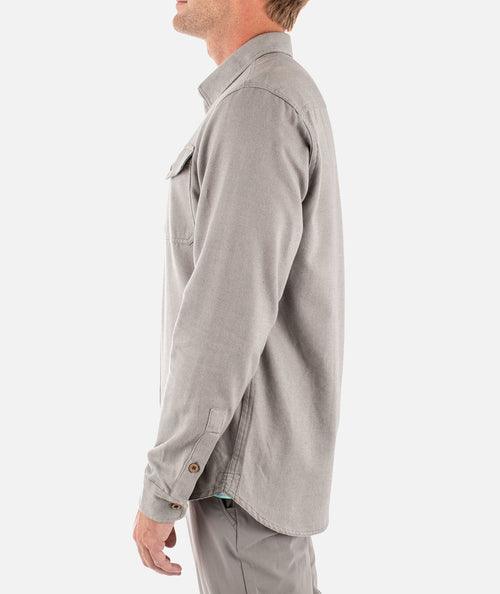 Essex Oyster Twill Shirt - Heather Grey - Wave Riding Vehicles