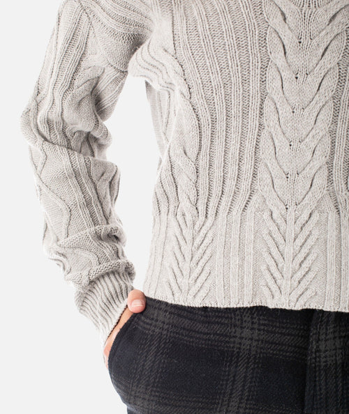 Amherst Cable Sweater - Grey - Wave Riding Vehicles