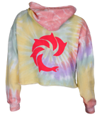 Solid Tie Dye Ladies Crop P/O Hooded Sweatshirt - Wave Riding Vehicles