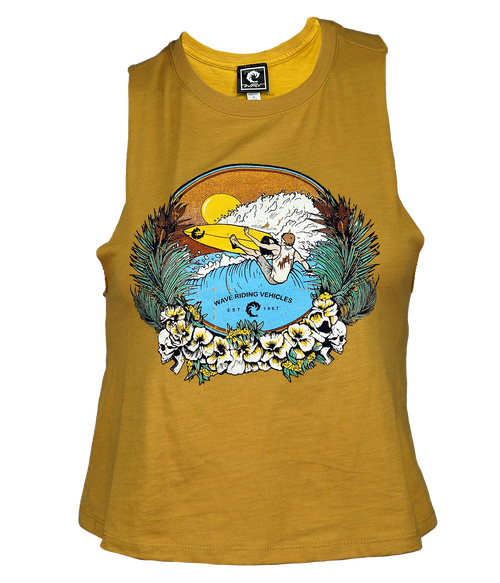 Lei Back Ladies Crop Tank Top - Wave Riding Vehicles