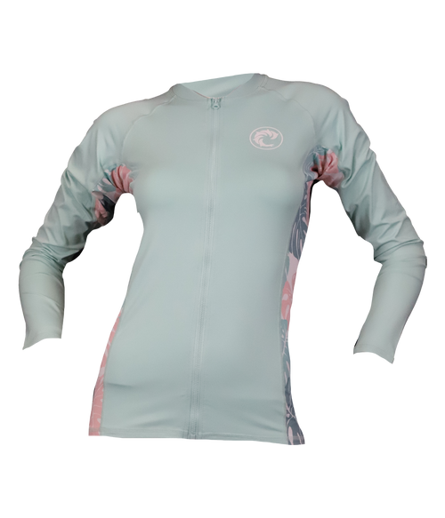 Ringer Ladies Zip Lycra L/S T-Shirt - Wave Riding Vehicles