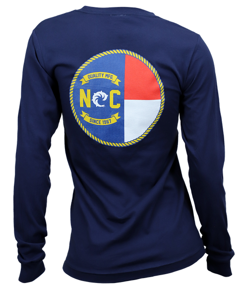 NC Flag Ladies L/S T-Shirt - Wave Riding Vehicles