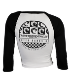 OBX Wall Ladies Crop Raglan T-Shirt - Wave Riding Vehicles