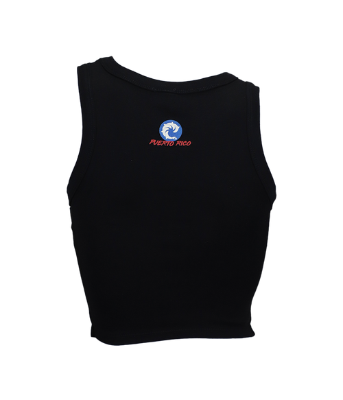 Rooster Flag Ladies Crop Tank Top - Wave Riding Vehicles