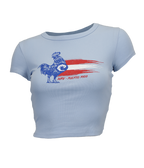 Rooster Flag Ladies Crop S/S T-Shirt - Wave Riding Vehicles