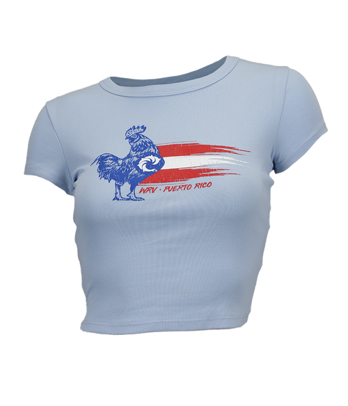Rooster Flag Ladies Crop S/S T-Shirt - Wave Riding Vehicles