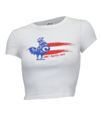 Rooster Flag Ladies Crop S/S T-Shirt - Wave Riding Vehicles