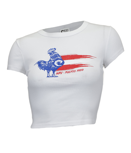 Rooster Flag Ladies Crop S/S T-Shirt - Wave Riding Vehicles