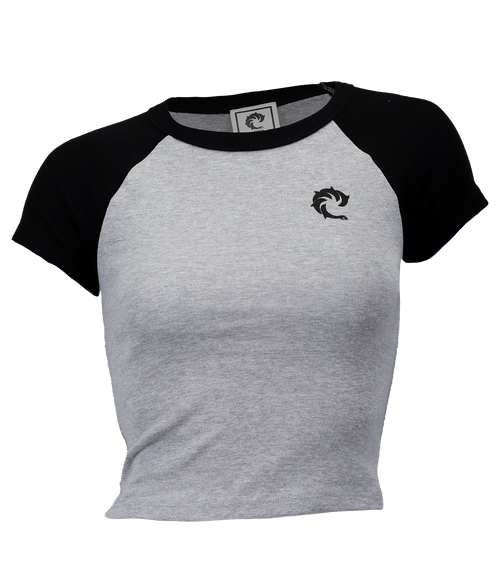 Solid Ladies Raglan Crop S/S T-Shirt - Wave Riding Vehicles