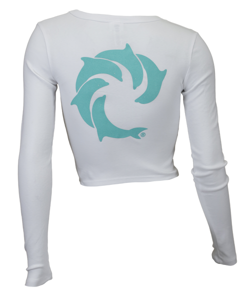 Solid Ladies Crop L/S T-Shirt - Wave Riding Vehicles