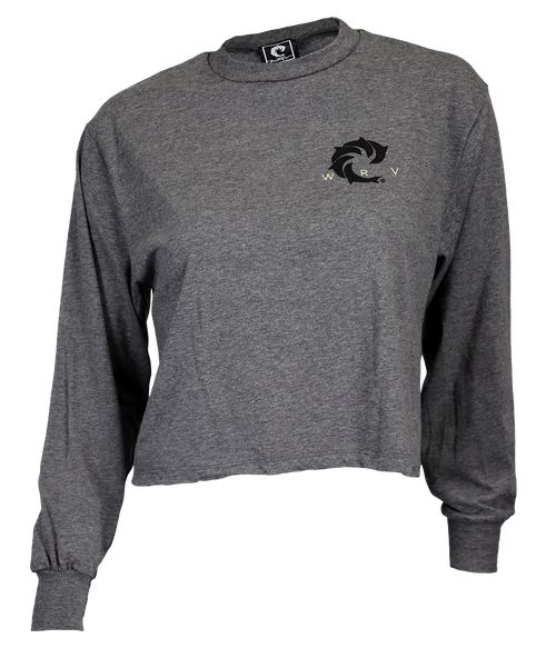 Spaced Ladies Crop L/S T-Shirt - Wave Riding Vehicles