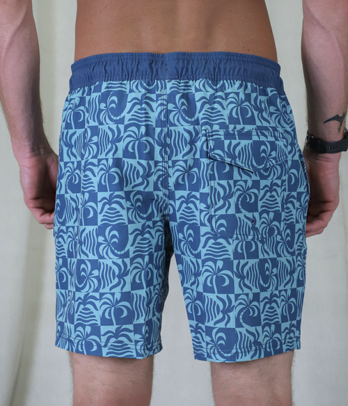 Sun Checked Volley Shorts - Wave Riding Vehicles