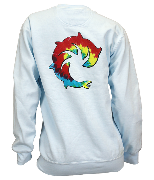 Tie Dye Solid Ladies Crew Sweatshirt - Wave Riding Vehicles