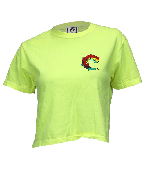 Tie Dye Solid Ladies Crop S/S T-Shirt - Wave Riding Vehicles