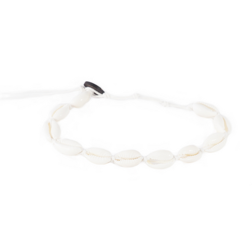 White Cowry Shell Anklet - Wave Riding Vehicles