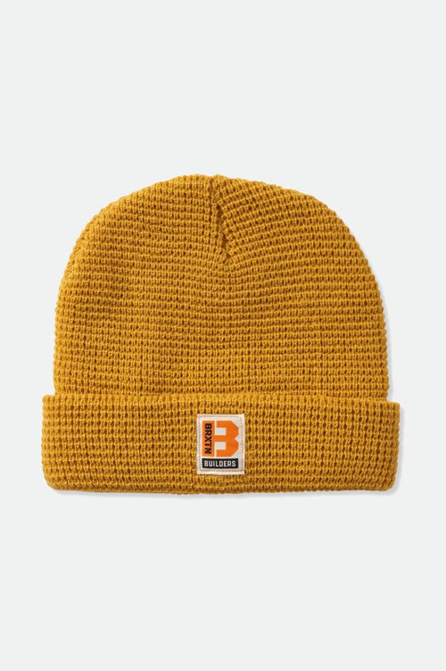 Builders Waffle Knit Beanie - Bright Gold - Wave Riding Vehicles