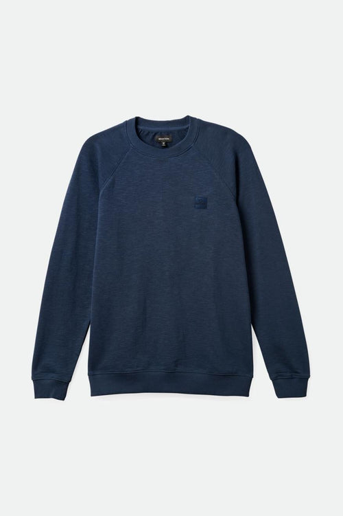 Alpha Square Slub French Terry Crew - Washed Navy - Wave Riding Vehicles