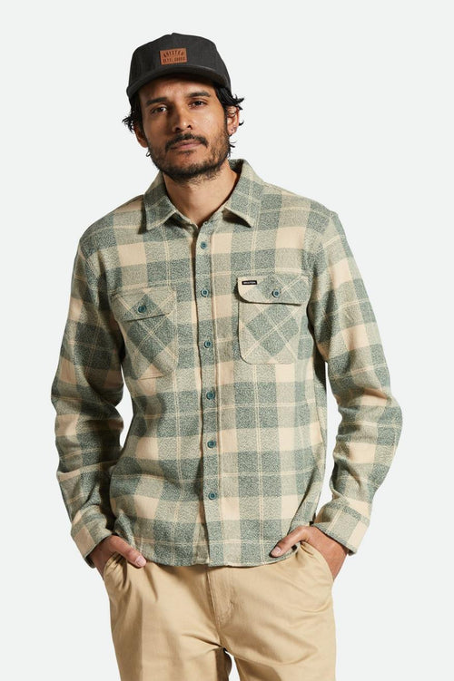 Bowery Stretch Water Resistant Flannel - Trekking Green/Oatmilk - Wave Riding Vehicles
