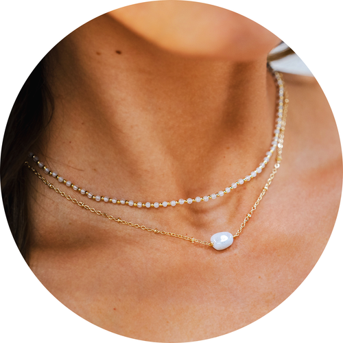 Moon Dancer Moonstone Necklace Stack - Wave Riding Vehicles