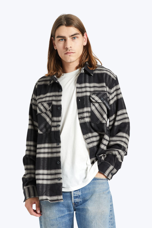 Bowery Stretch Water Resistant Flannel - Black/Charcoal