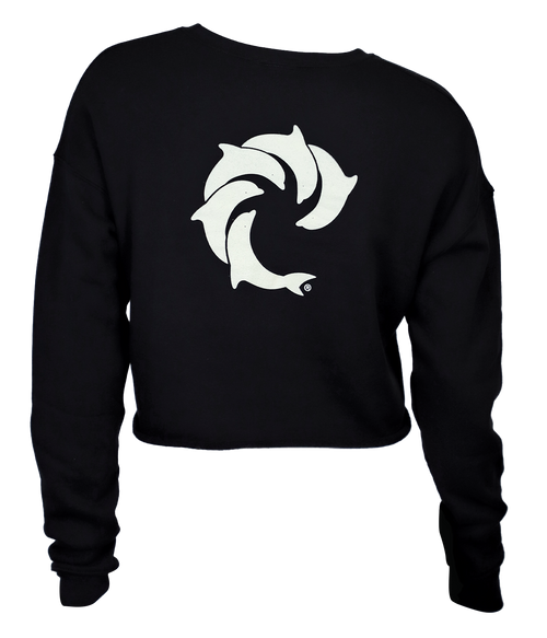 Solid Ladies Crop Crew Sweatshirt - Wave Riding Vehicles