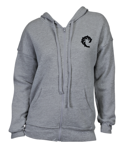 Solid Ladies Zip Hooded Sweatshirt - Wave Riding Vehicles
