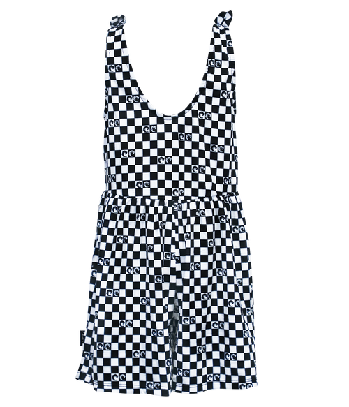 Girls Checker Romper - Wave Riding Vehicles